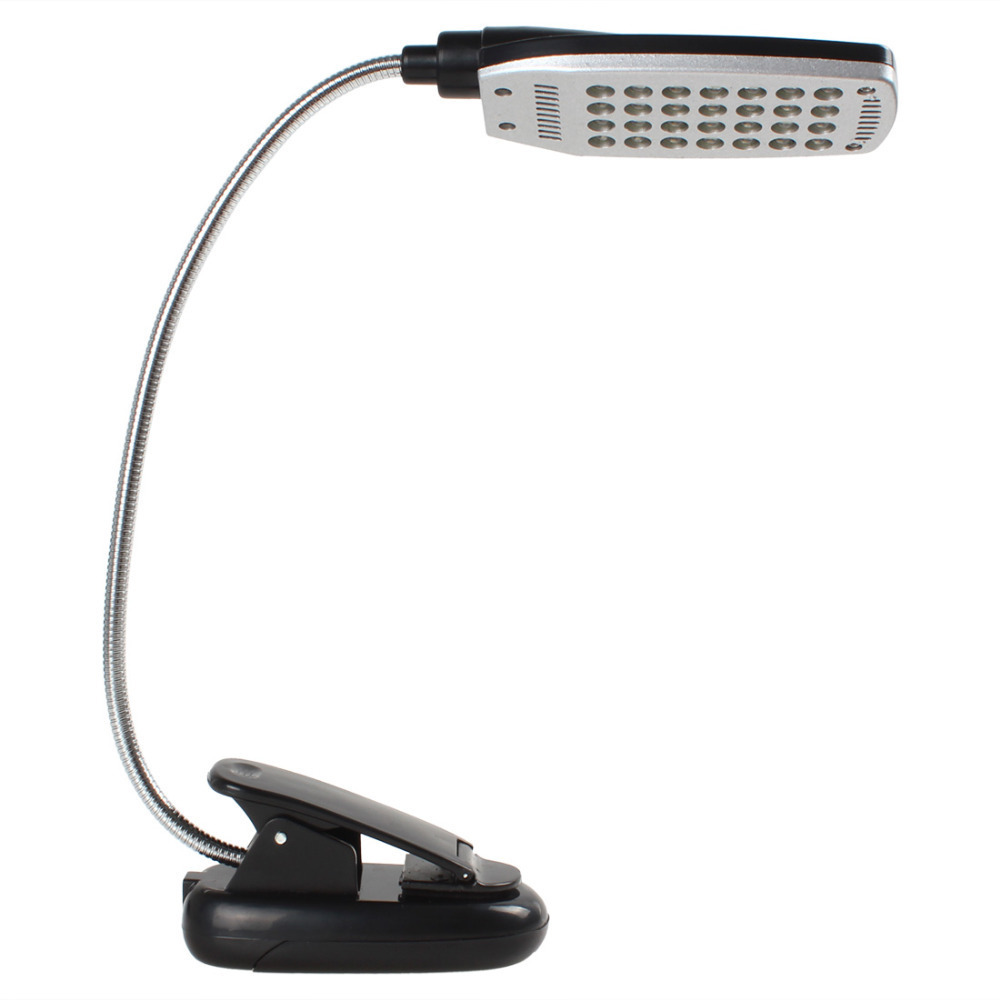 flexible usb / battery power clip on led table desk lamp light 28 led bedside book reading lamp for bed