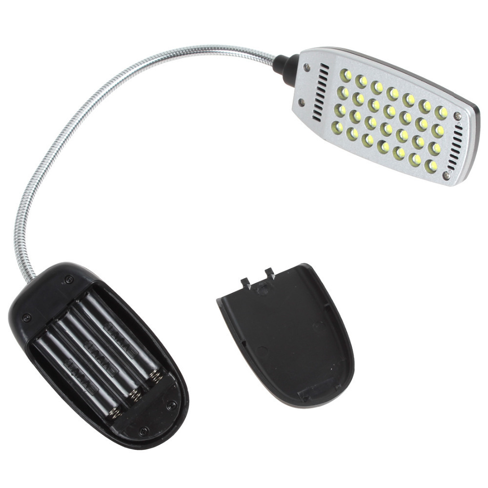 flexible usb / battery power clip on led table desk lamp light 28 led bedside book reading lamp for bed
