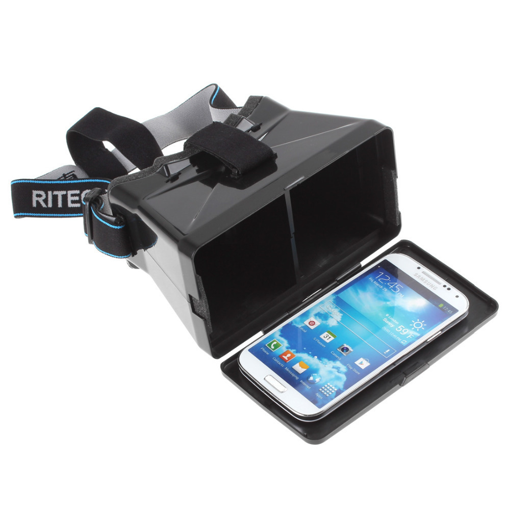 head mount plastic google cardboard vr universal virtual reality 3d video glasses for 3d movies & games 3.5-5.6" phone