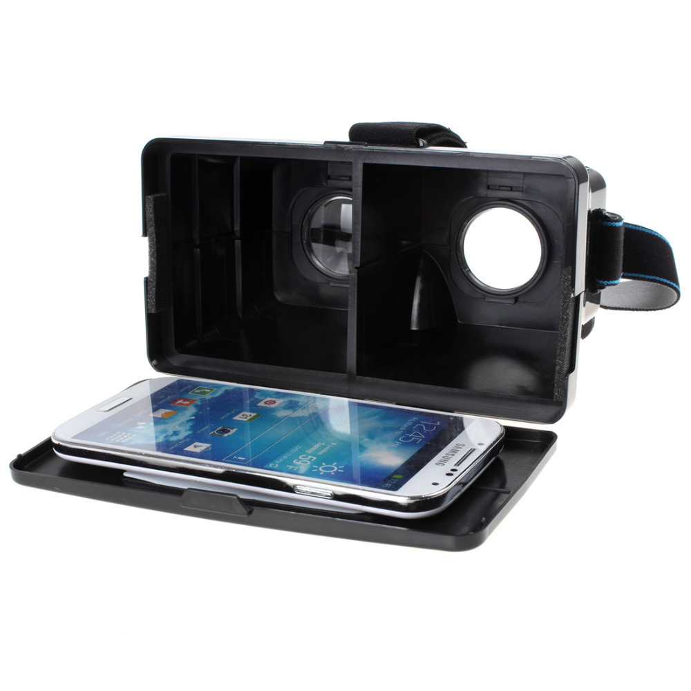 head mount plastic google cardboard vr universal virtual reality 3d video glasses for 3d movies & games 3.5-5.6" phone