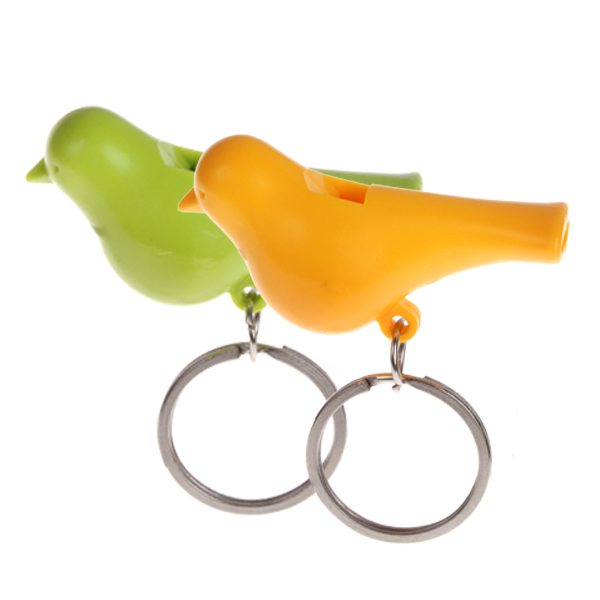 multifunctional metal couple keychain two key chain ring duo sparrow keychain with whistle birdhouse holder for the lovers girls