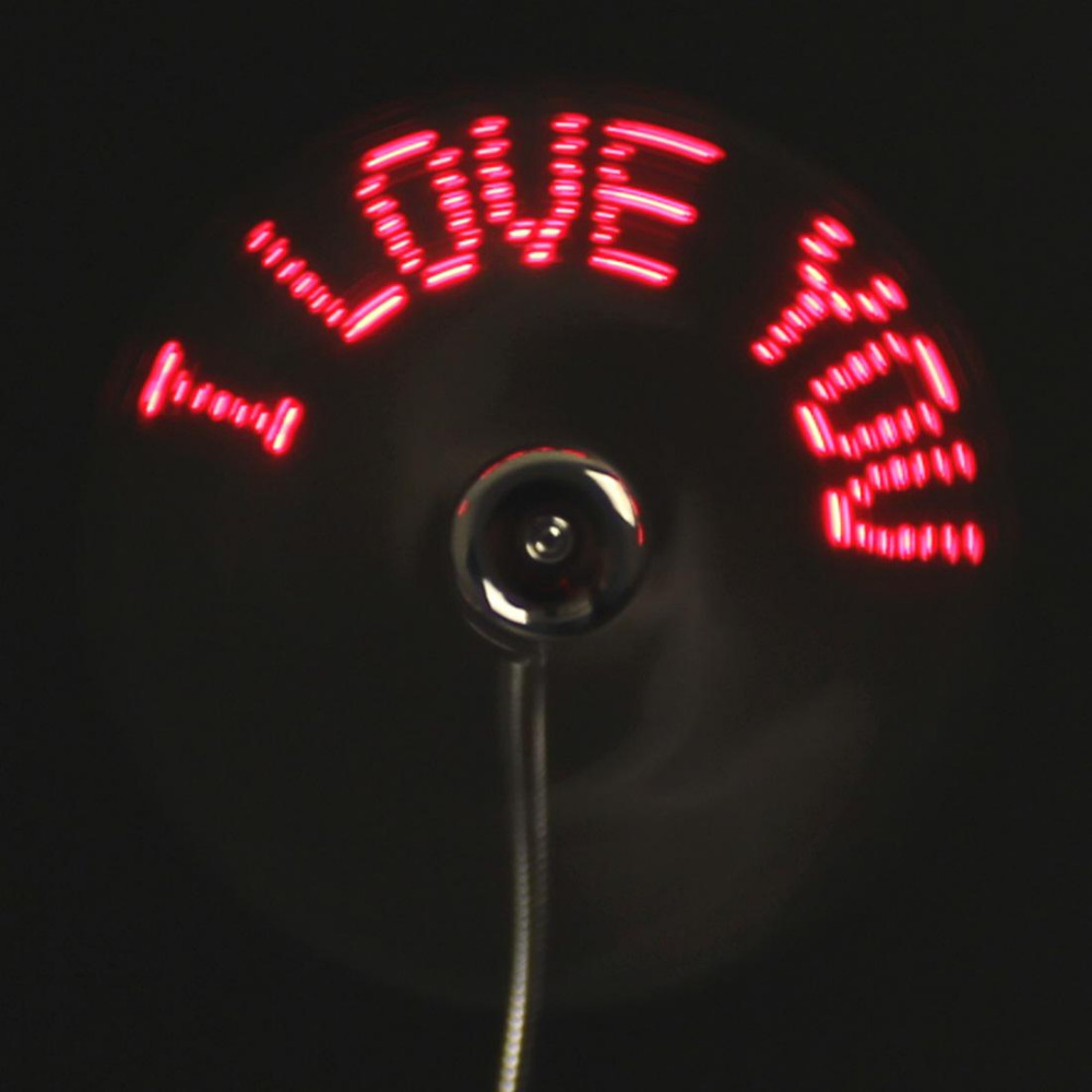 portable mini usb fan flexible gooseneck led light flashing message usb gadget cooling fan for pc notebook laptop