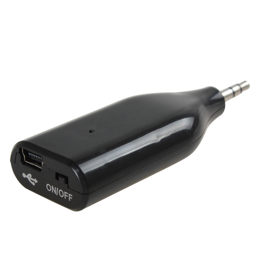 portable wireless bluetooth v3.0 receiver mini usb 3.5 mm audio cable adapter hands with mic for phone mp3 white / black