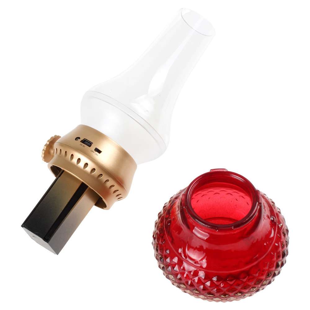 red retro classic blow led lamp usb rechargeable blowing control kerosene candle night light nightlight desk table led lamp