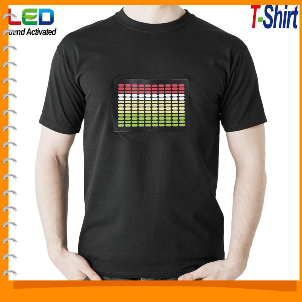 sound activated led t shirt light up flashing equalizer el led t-shirt men for rock disco party dj sound activated led t shirt light up flashing equalizer el led t-shirt men for rock disco party dj