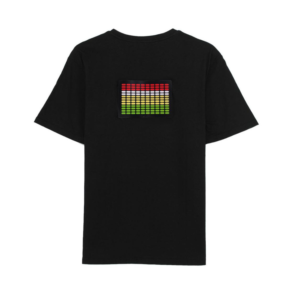 sound activated led t shirt light up flashing equalizer el led t-shirt men for rock disco party dj