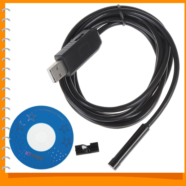 waterproof 2m mini usb endoscope inspection camera borescope tube snake 7mm lens usb video endoscope