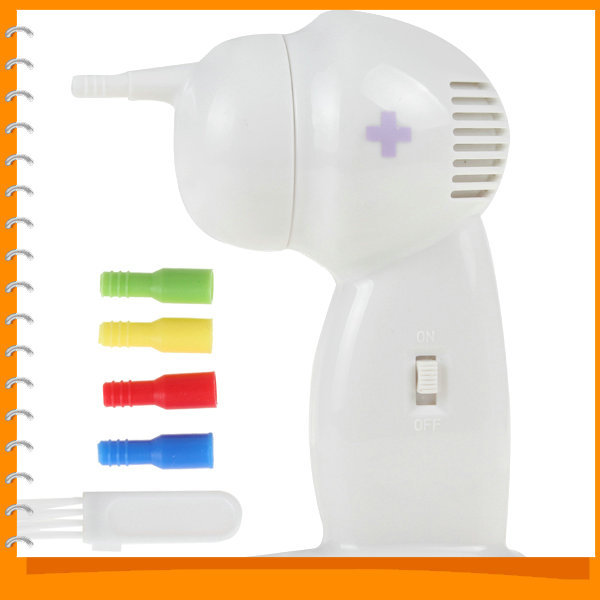 !! white painless electric vacuum ear cleaner electronic wax vac ear cleaner ear care tool with silicone nozzles & brush