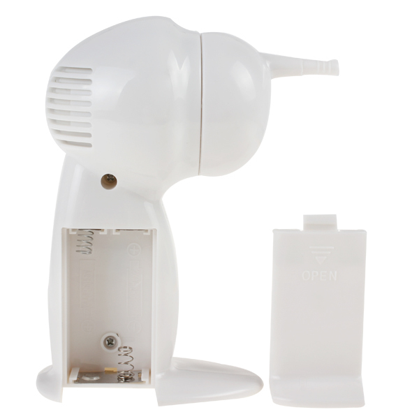 !! white painless electric vacuum ear cleaner electronic wax vac ear cleaner ear care tool with silicone nozzles & brush