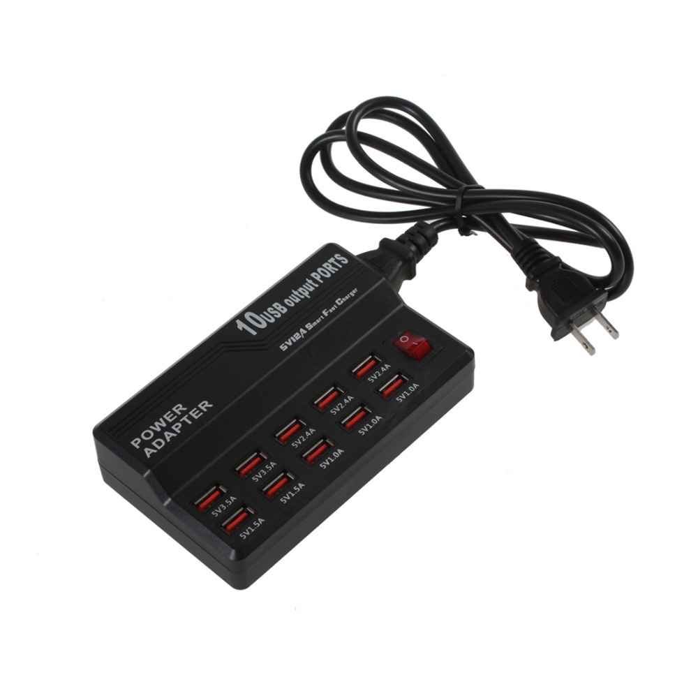 wlx-838 5v 1~3.5a 10 output port usb hub with high speed fast power charger adapter for mobile phone tablet