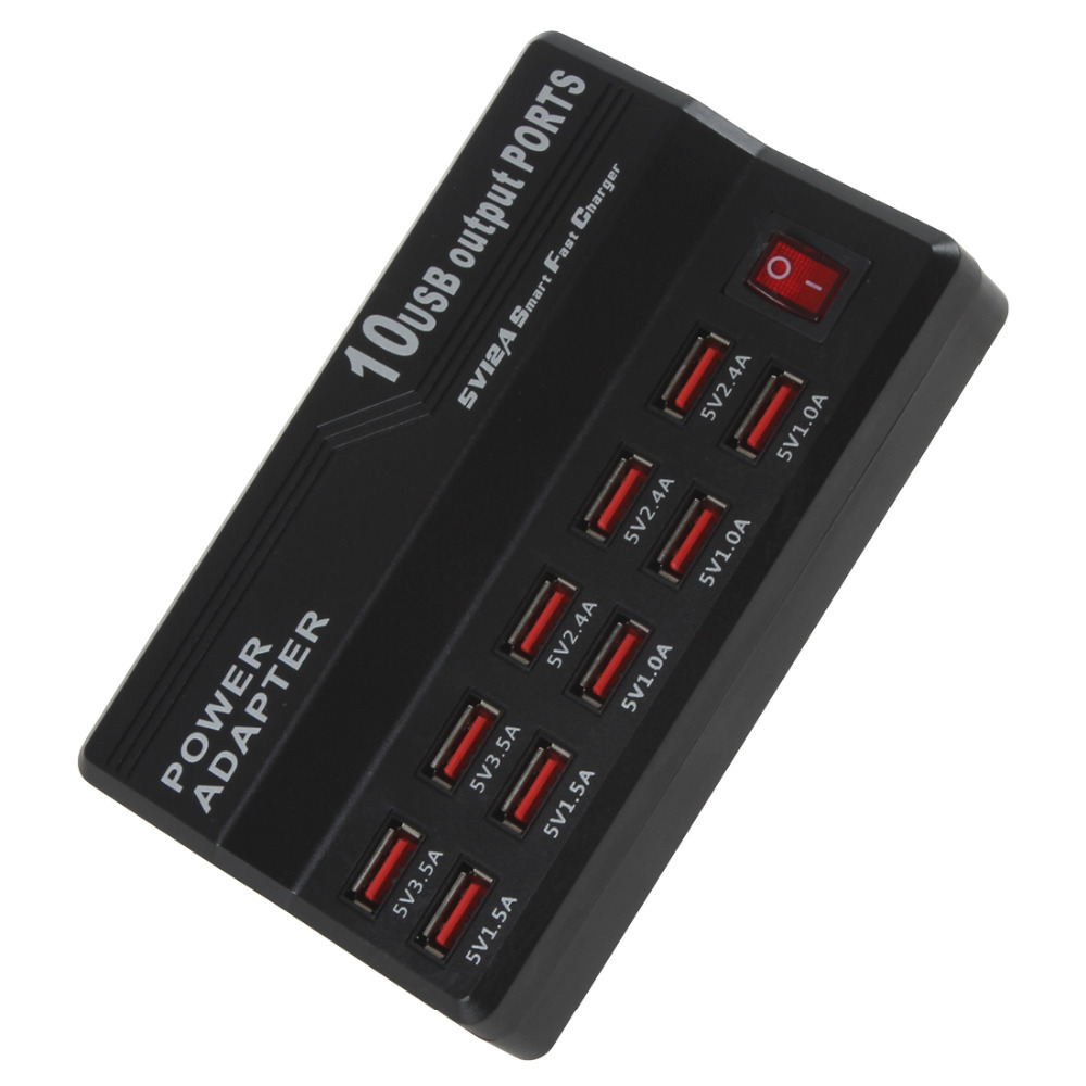 wlx-838 5v 1~3.5a 10 output port usb hub with high speed fast power charger adapter for mobile phone tablet
