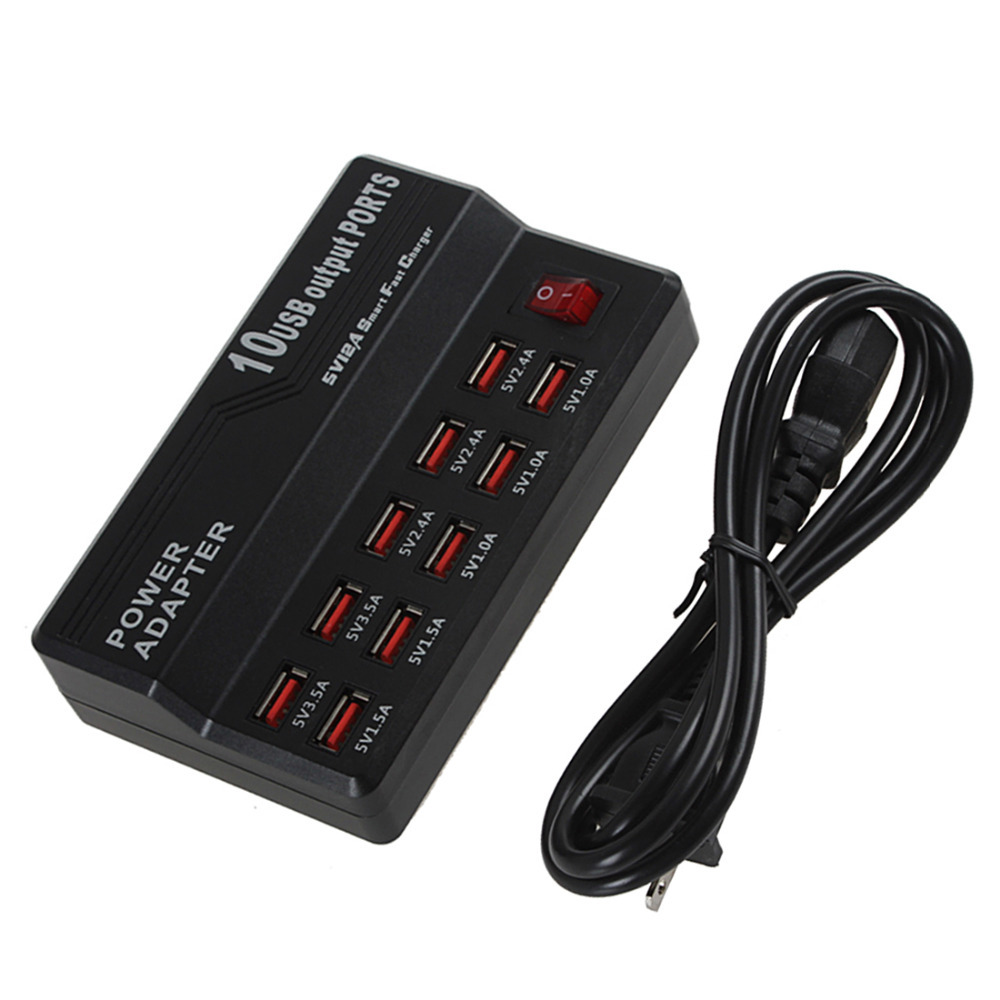 wlx-838 5v 1~3.5a 10 output port usb hub with high speed fast power charger adapter for mobile phone tablet