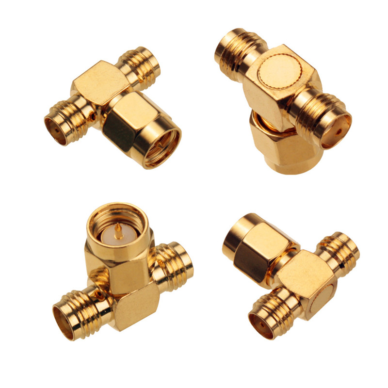 1*adapter connector rp.sma jack male to 2 rp-sma plug female rf connector 1m2f 1*adapter connector rp.sma jack male to 2 rp-sma plug female rf connector 1m2f