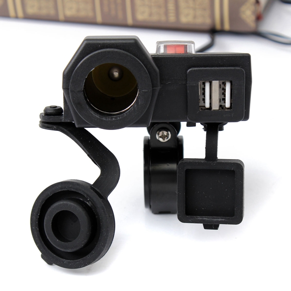 new 12/24v dual usb socket mount car cigarette lighter charger adapter 5v 2.1a+1a
