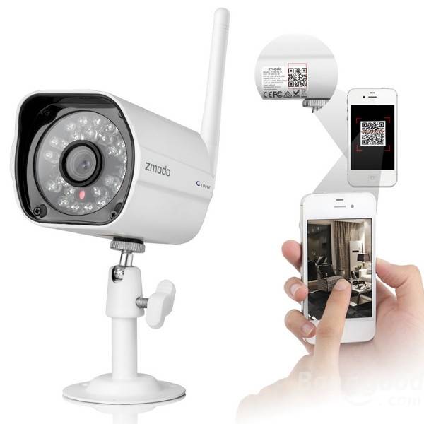 new zmodo 720p outdoor 80ft ir wireless ip wifi security camera zp-ibh13-w