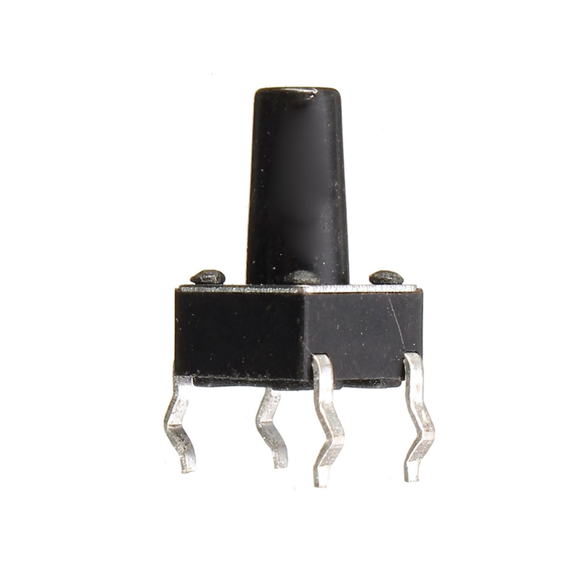 100pcs dc12v 4 pins tact tactile push button momentary switch black 6x6x10mm