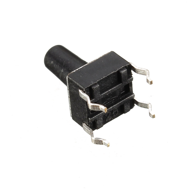 100pcs dc12v 4 pins tact tactile push button momentary switch black 6x6x10mm