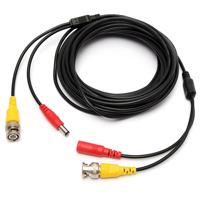 10m/33ft bnc video dc power cable for cctv camera dvr surveillance system black