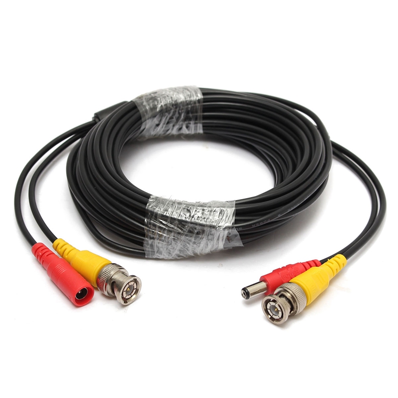 10m/33ft bnc video dc power cable for cctv camera dvr surveillance system black