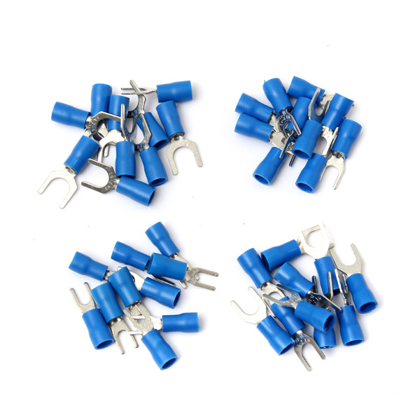10pcs blue insulated fork wire connector electrical crimp terminal 16-14awg