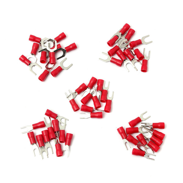 10pcs red insulated fork wire connector electrical crimp terminal 22-16awg 10pcs red insulated fork wire connector electrical crimp terminal 22-16awg