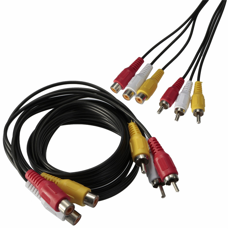 2015 1.5m 3rca male to female audio cable composite extension video cable dvd av tv