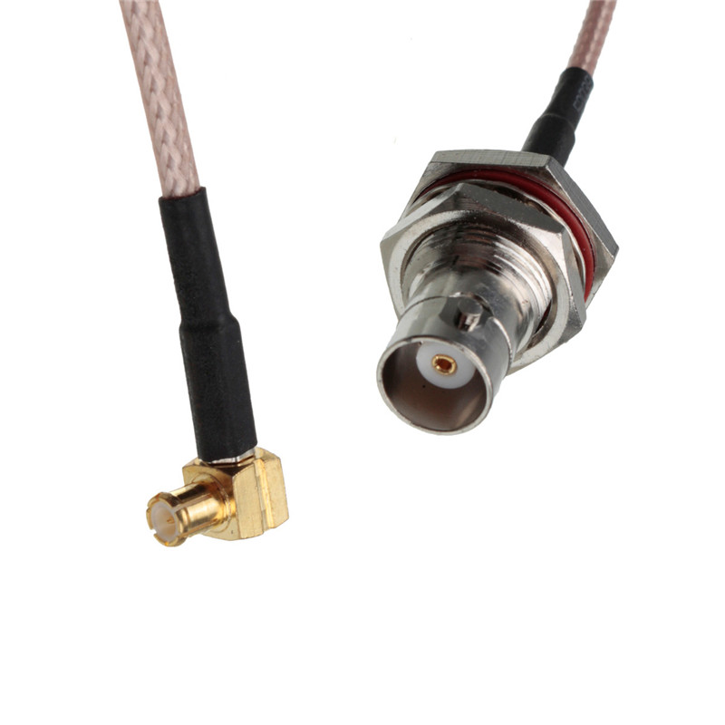 2015 5pcs cable bnc female bulkhead jack to mcx male plug right angle pigtail cable rg316