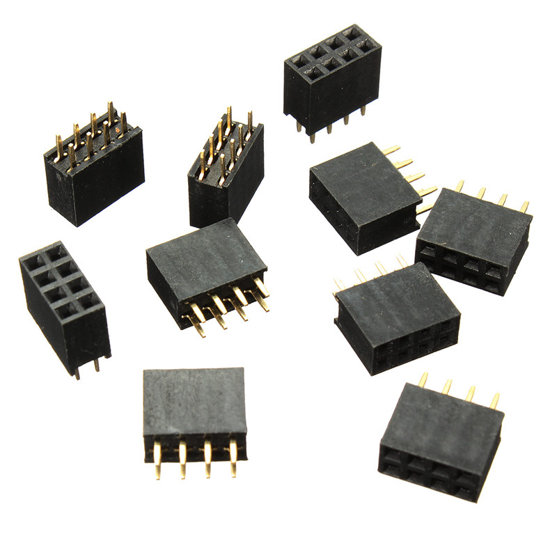 2015 brand new 10pcs 2x4 pin 8p 2.54mm double row female straight header pitch 2015 brand new 10pcs 2x4 pin 8p 2.54mm double row female straight header pitch
