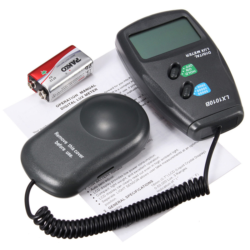 2015 environmental testing equipment handheld type high accuracy 50,000 lux digital lcd light meter pometer 3 range luxmeter