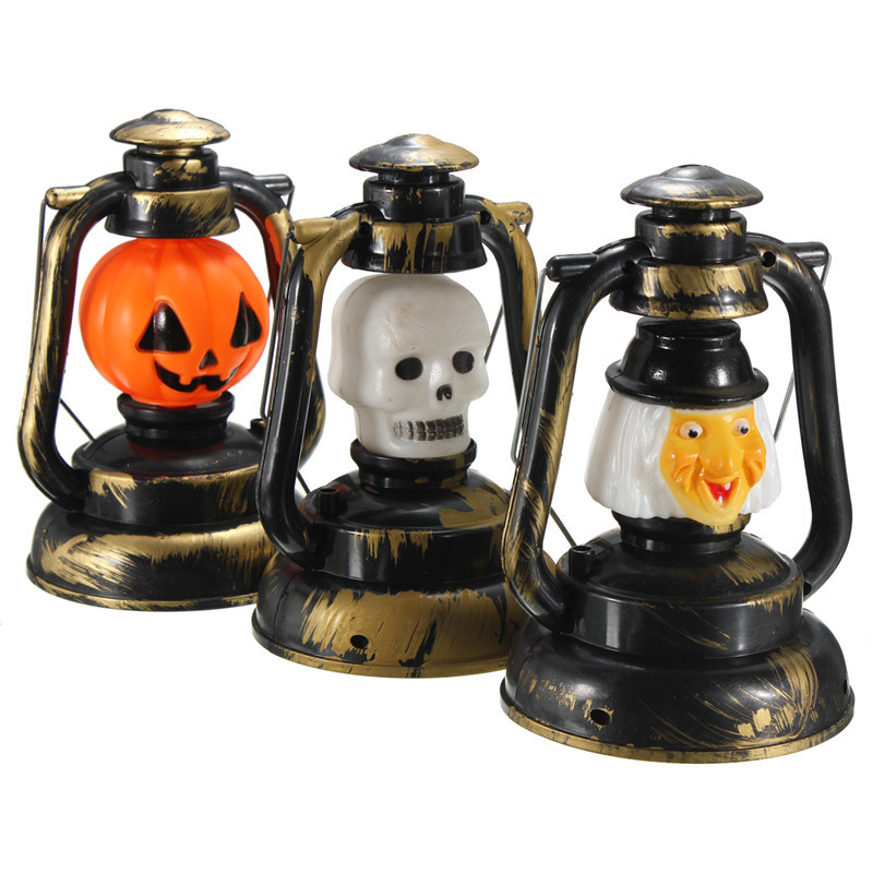 2015 fashion design pumpkin skull witch pvc plastic hand lamp ghosty laughter with light halloween decoration home decor