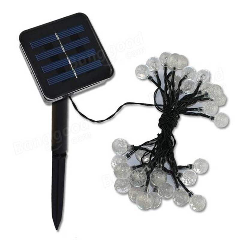 2015 new 4.8m 30 led solar powered ball string light for wedding christmas garden outdoor decoration