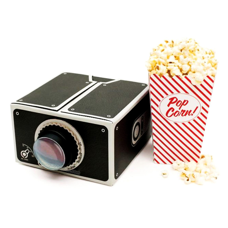 2015 new arrival 8x zoom portable diy cardboard smartphone mobile phone projector cinema toy gift
