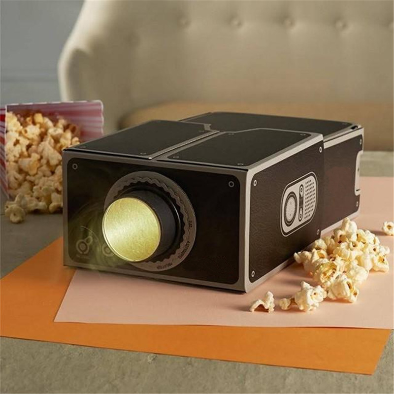 2015 new arrival 8x zoom portable diy cardboard smartphone mobile phone projector cinema toy gift
