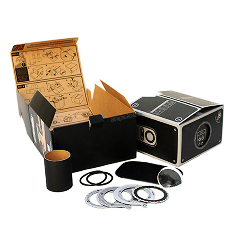 2015 new arrival 8x zoom portable diy cardboard smartphone mobile phone projector cinema toy gift