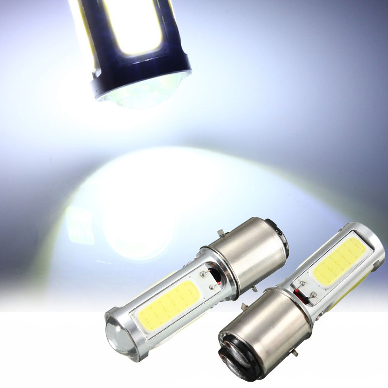 2015 new arrival white cob led motor bike/moped/atv headlight headlamp bulb fog light drl ba20d h6 e301