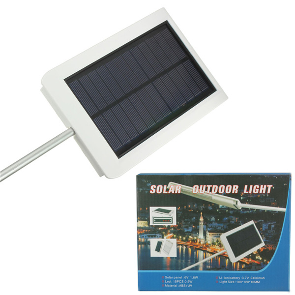 2015 new solar powered panel 15 led street light solar sensor light outdoor garden path spot light wall emergency lamp luminaria