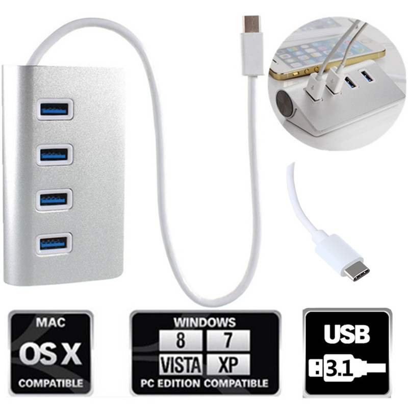 2015 portable useful highspeed 4 ports usb 3.1 usb-c hub aluminum hub adapter for macbook air pc for laptop 2015 portable useful highspeed 4 ports usb 3.1 usb-c hub aluminum hub adapter for macbook air pc for laptop
