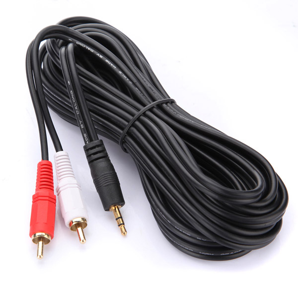 2015 special offer 5m 15ft 3.5mm male to 2 rca male audio adapter cable cord for mp3 mp4 pc