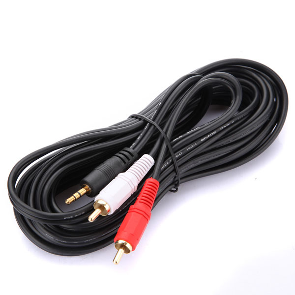 2015 special offer 5m 15ft 3.5mm male to 2 rca male audio adapter cable cord for mp3 mp4 pc