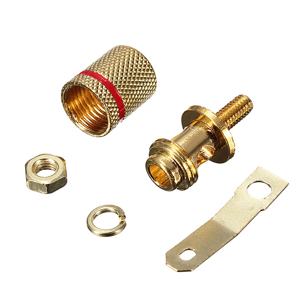2pcs 3.5cm black red gold plated binding post amplifier speaker audio connector terminal banana 4mm plugs