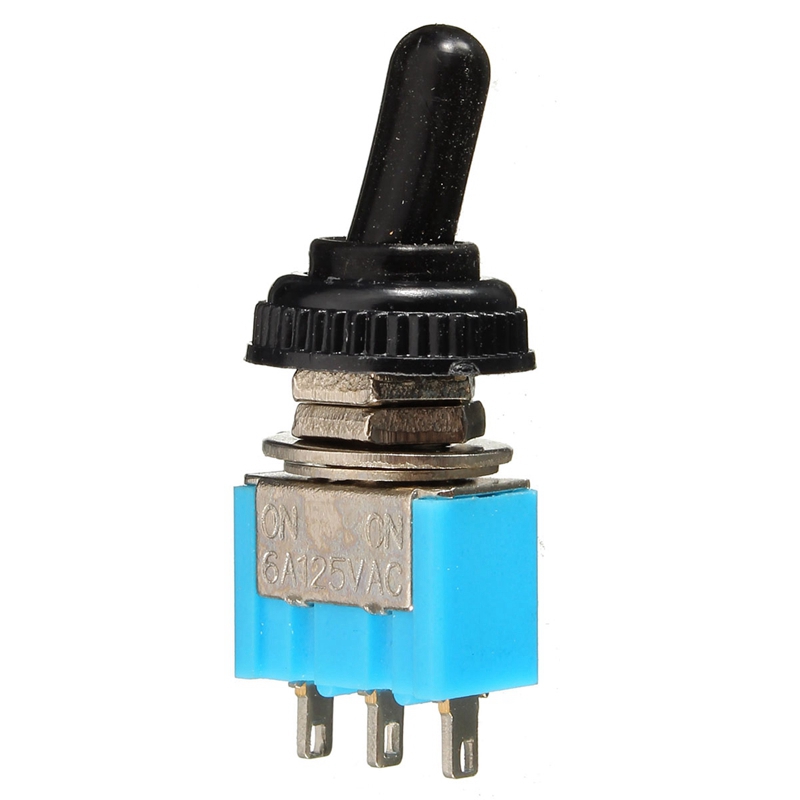 5pcs miniature toggle switch 25v 6a on-on 2 position 3 pins spdt toggle switch waterproof cover cap best promotion