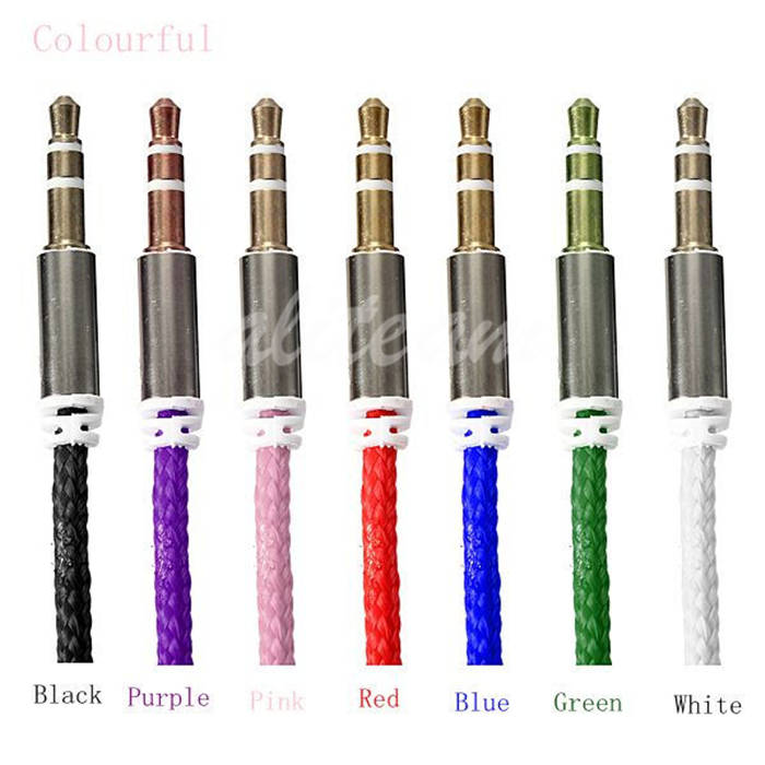 70xpsc newest 3.5mm braided 1m auxiliary aux male to male stereo audio cable for iphone 6 plus 5s note 4 3 for ipod dvd pc mp4 5