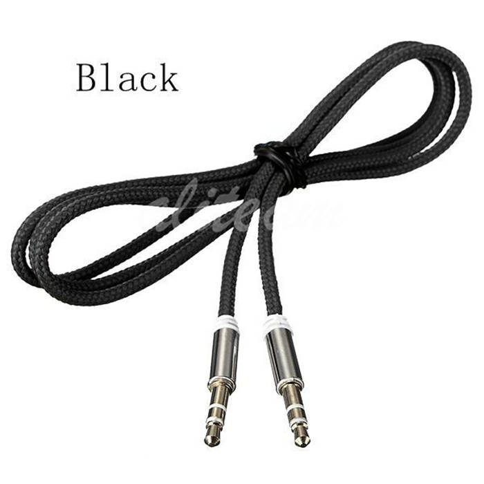 70xpsc newest 3.5mm braided 1m auxiliary aux male to male stereo audio cable for iphone 6 plus 5s note 4 3 for ipod dvd pc mp4 5