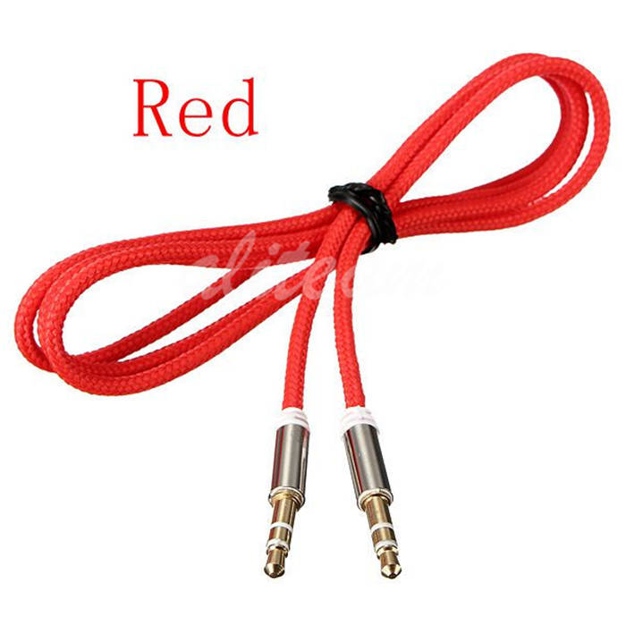 70xpsc newest 3.5mm braided 1m auxiliary aux male to male stereo audio cable for iphone 6 plus 5s note 4 3 for ipod dvd pc mp4 5