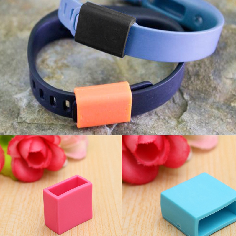 beautiful design rose color clasp keeper protector cover for securing for fitbit flex smart wrist bracelet band