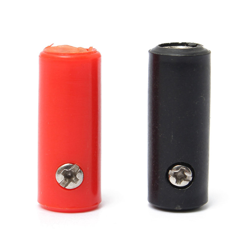 best promotion!!2pcs black red copper silicone insulated in line banana female jack socket converter adapter plug connector