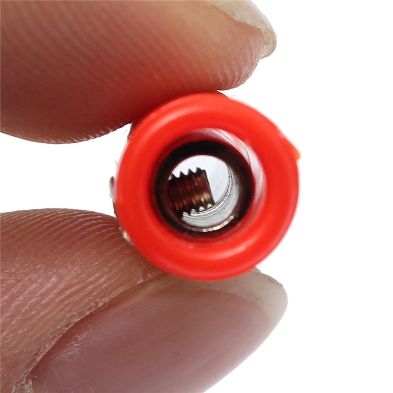 best promotion!!2pcs black red copper silicone insulated in line banana female jack socket converter adapter plug connector