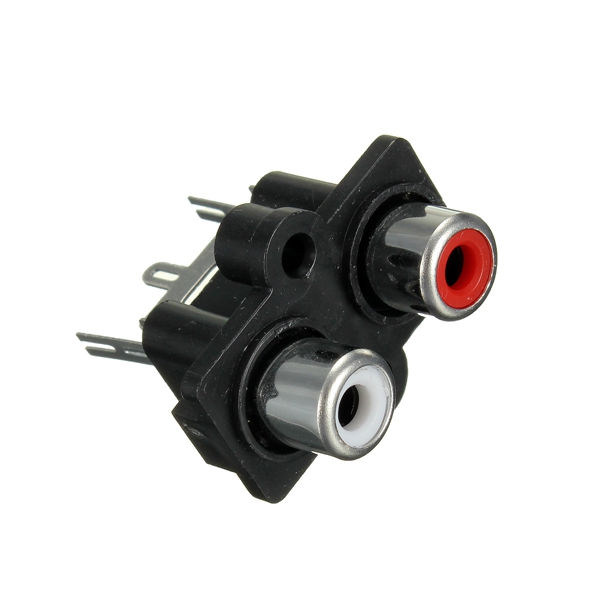 best promotion 2xrca av panel quad female chassis socket pcb audio video connector black new best promotion 2xrca av panel quad female chassis socket pcb audio video connector black new