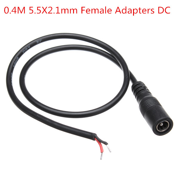 big promation 0.4 meter for dc power 2.1*5.5mm female cable pigtail plug adapter tail extension for cctv camera 12v