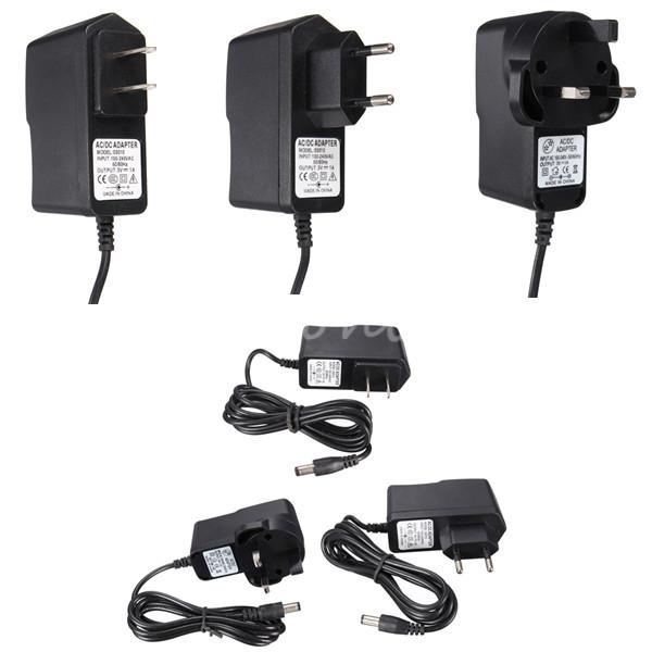black optional for dc ac 100-240v adapter charger 3v 1a power supply 5.5mm x 2.5mm uk eu us plug 50-60hz convenient
